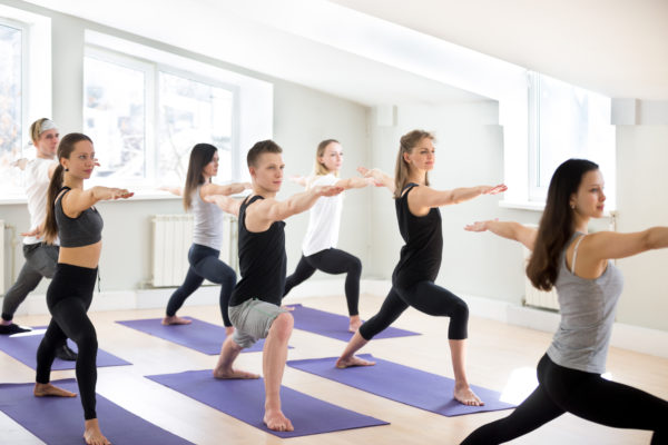 teens doing yoga