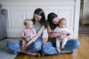 An image of Marah and Briana the Beehive Moms and their kids.